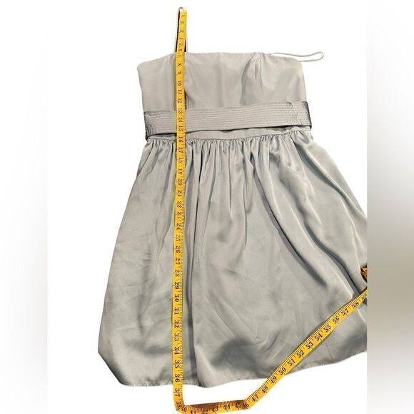 White by Vera Wang Short Strapless Bridesmaid Dress with Belt Mist Size 12 - Picture 15 of 16